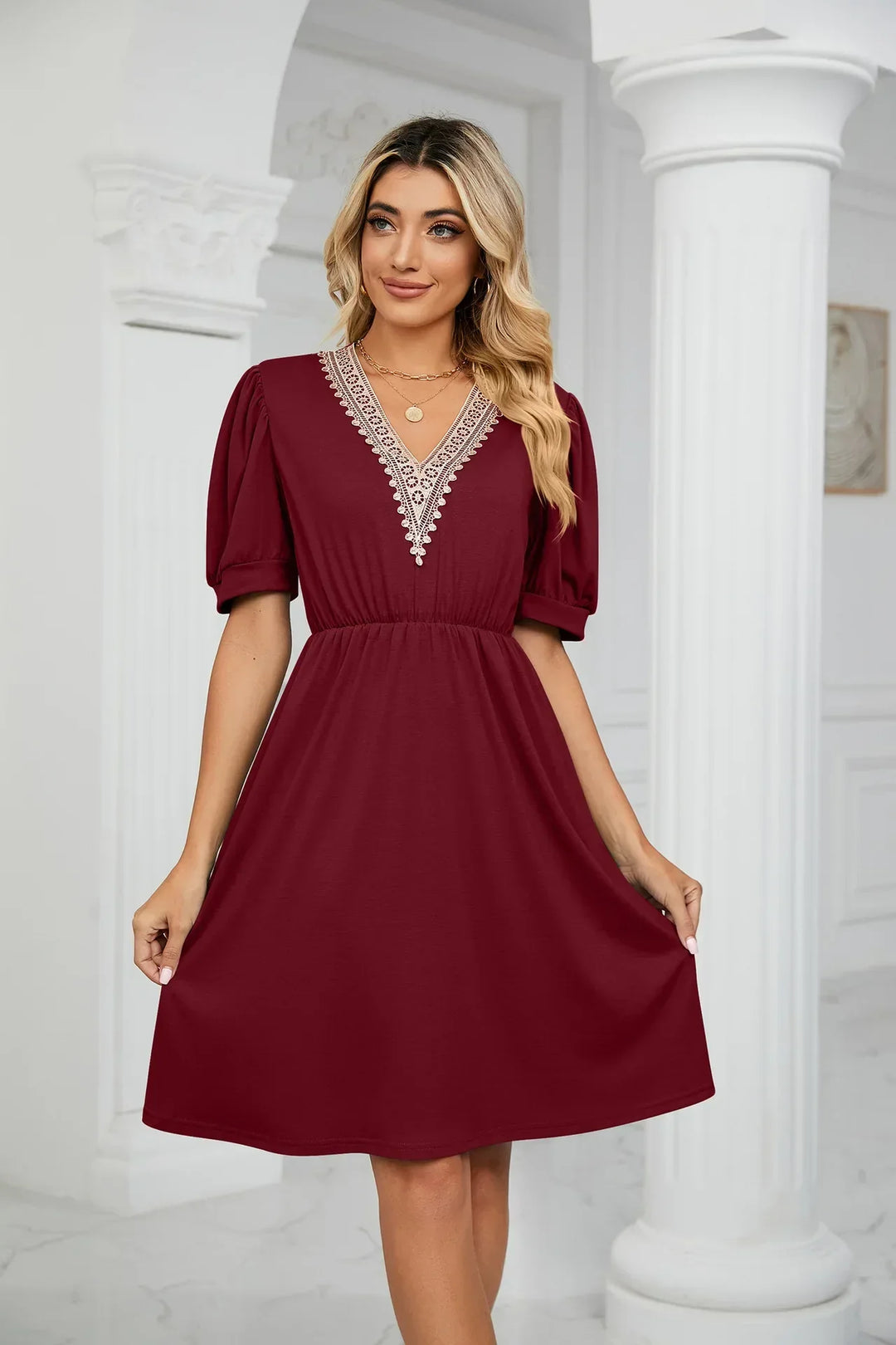 Levoire | Robe En Patchwork Simple Avec Des Pointes Pour Le Printemps/Été