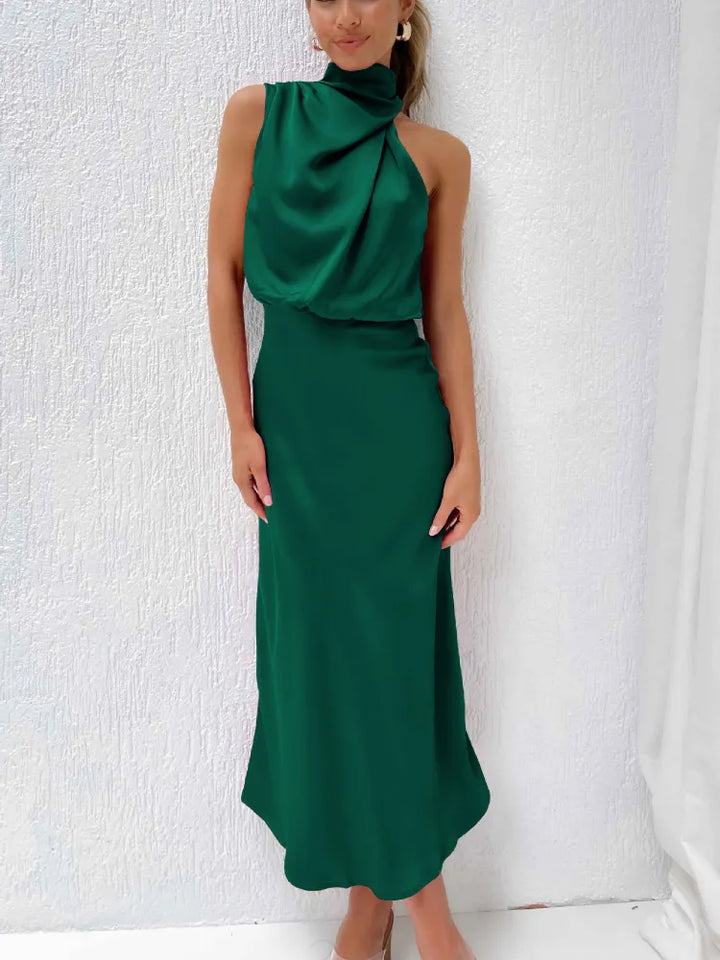 Levoire | Élégante Robe De Soirée En Velours Vert foncé
