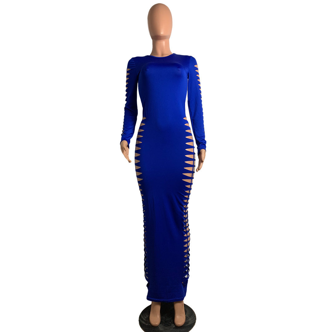 Levoire | Robe Maxi Bodysuit À Manches Longues Avec Longueur Sur Le Côté