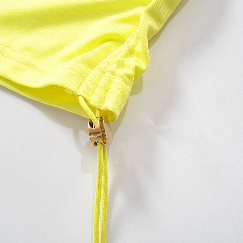Levoire | Robe Mini À Dos Creux Jaune