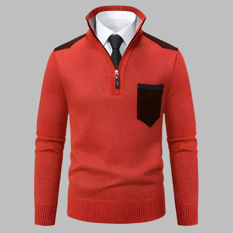 Levoire | Pull Décontracté Avec Fermeture Éclair Pour Un Look Sportif Orange