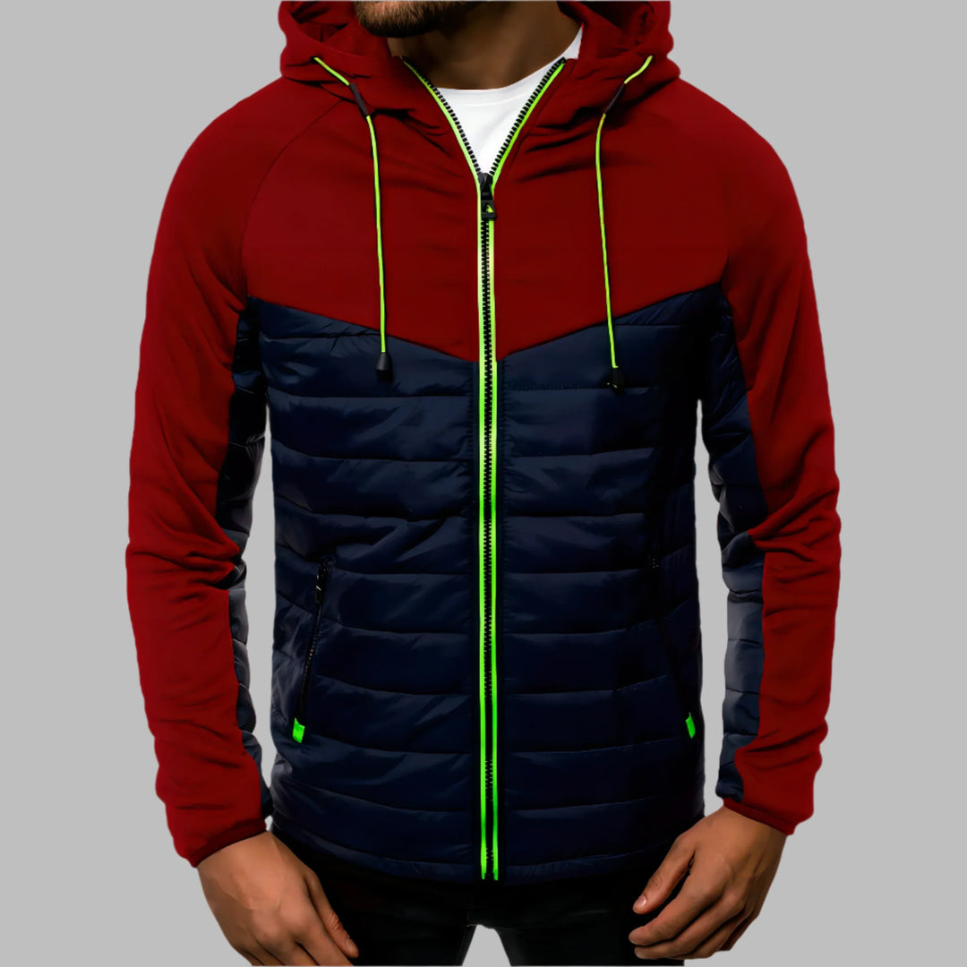 Levoire | Pull Pour Hommes Chaud Avec Capuche Et Fermeture Éclair Rot