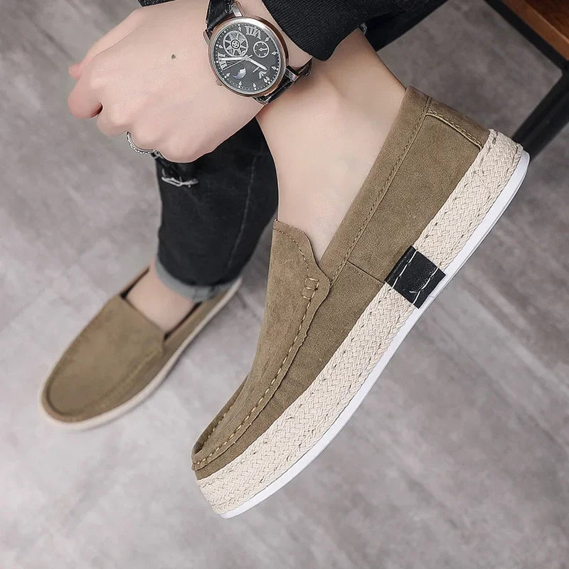 Levoire | Loafers En Toile En Suède Velours À Enfiler