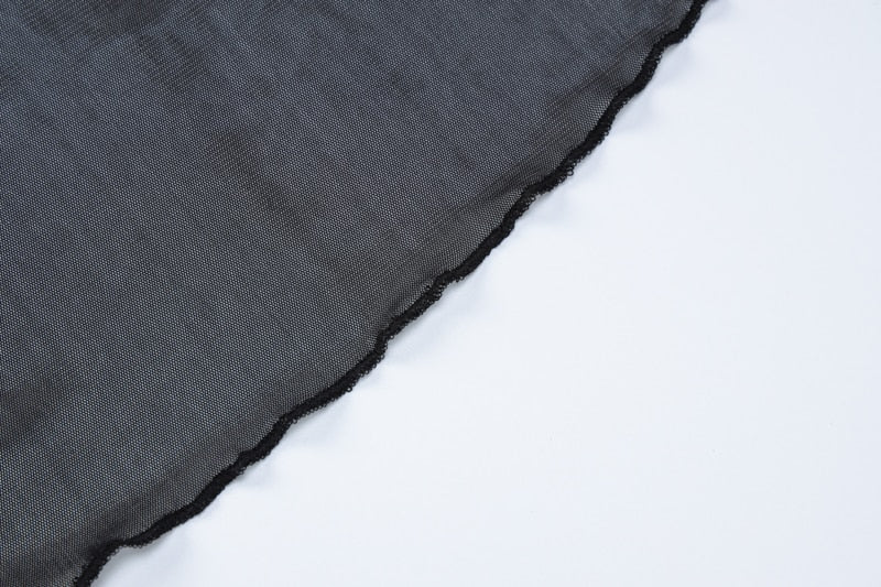 Levoire | Mesh Noir Manches Longues Dos Nu Transparent
