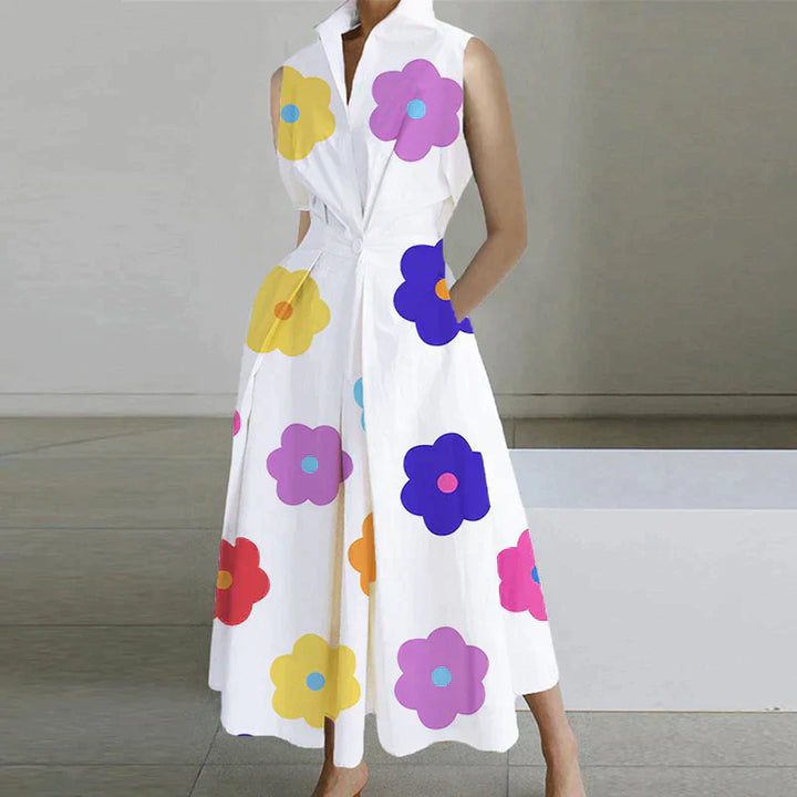 Levoire | Robe Élégante À Manches Courtes Fleur