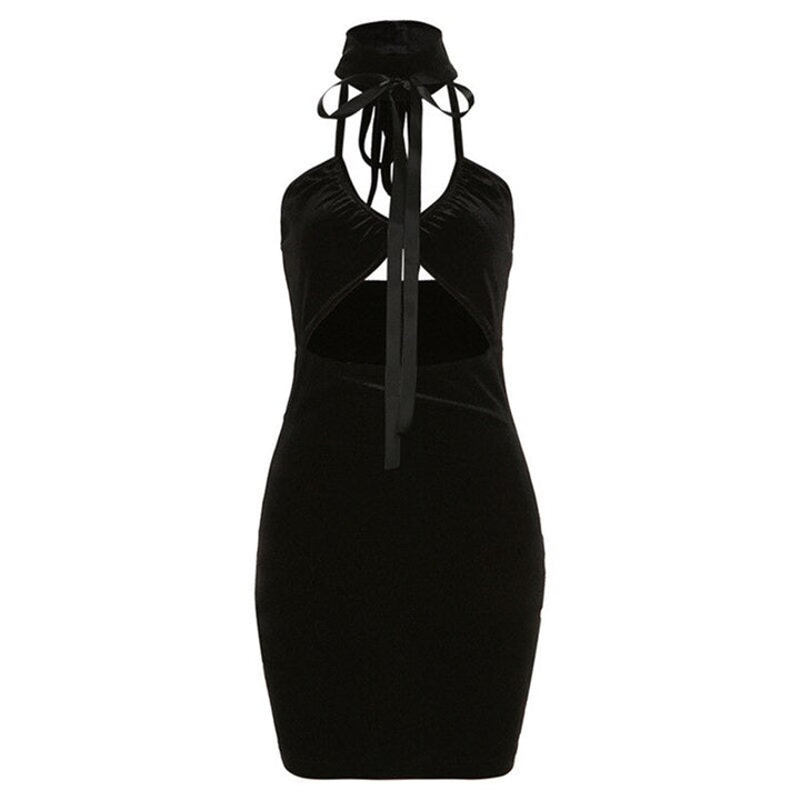 Levoire | Choker En Velours Halter Collier Nouer Mini Robe