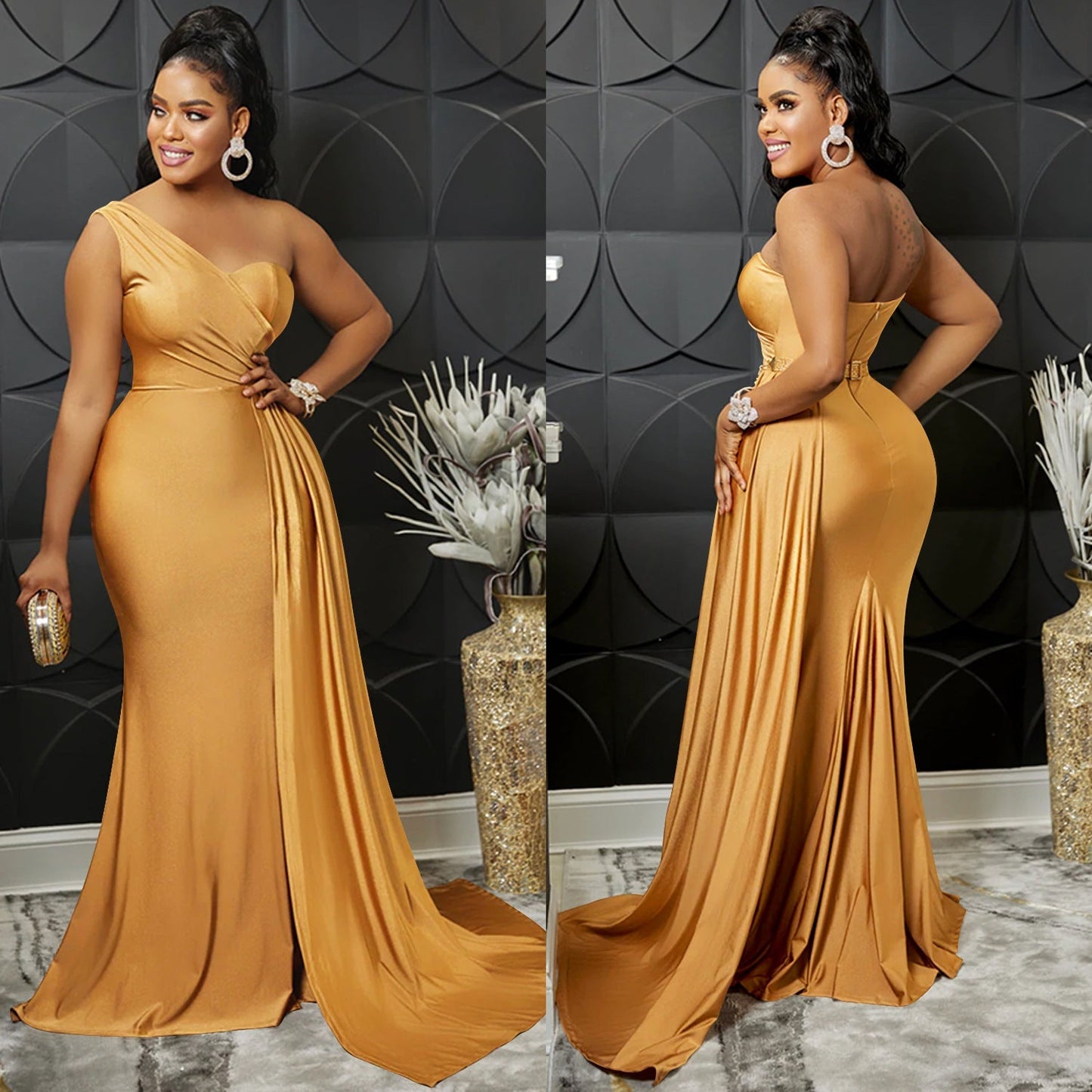 Levoire | En- Épaule Haute Combinaison Robe Maxi