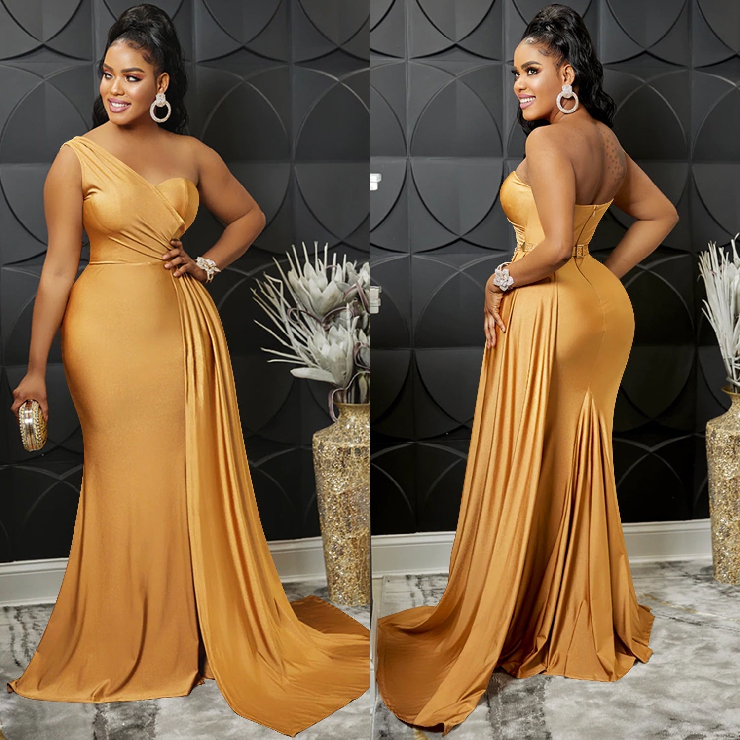 Levoire | En- Épaule Haute Combinaison Robe Maxi