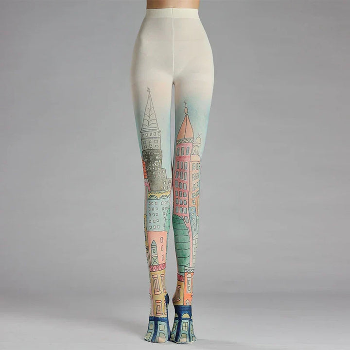 Levoire | Peinture Rétro Imprimée Collants 3 Taille unique