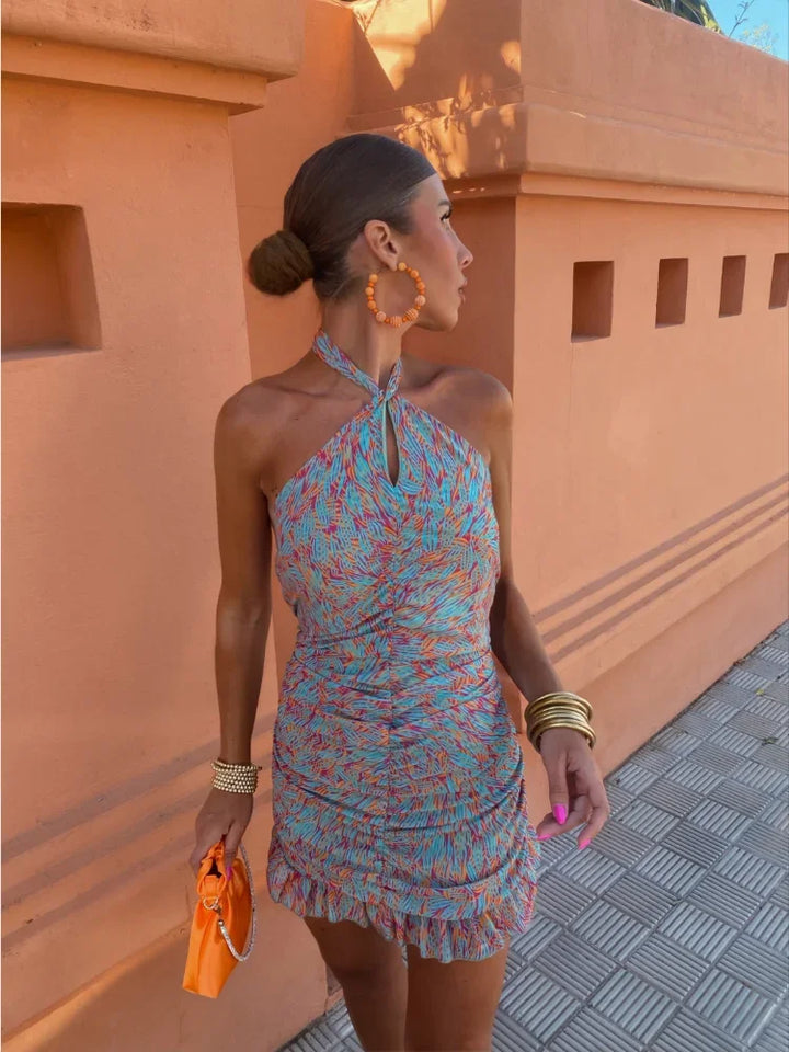 Levoire | Robe Mini Halter Élégante Avec Un Design Sensuel Décolleté