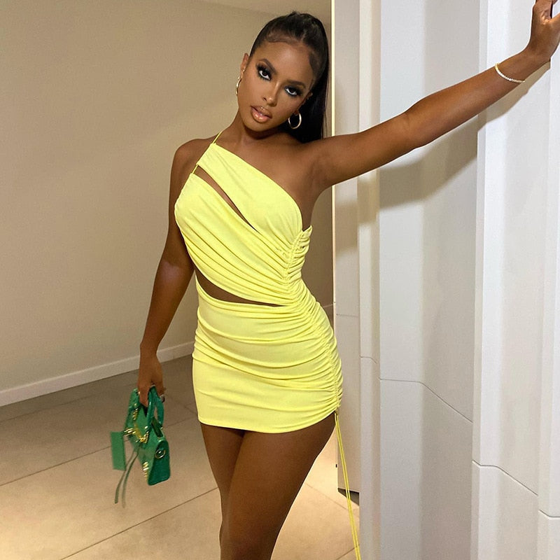 Levoire | Robe Mini À Dos Creux Jaune
