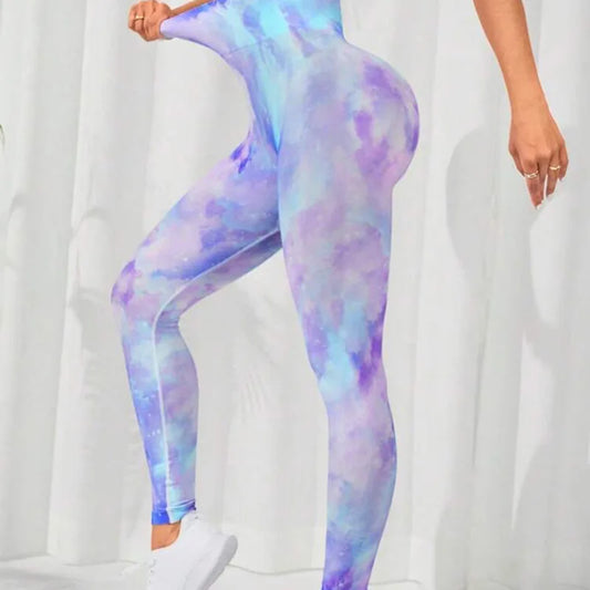 Levoire | Leggings Avec Tie Dye Artistique Et Confort Pushup Bleu