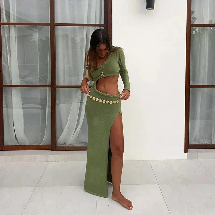 Levoire | Une Épaule -Manches -Décolleté -Côtés -Maximum -Robe