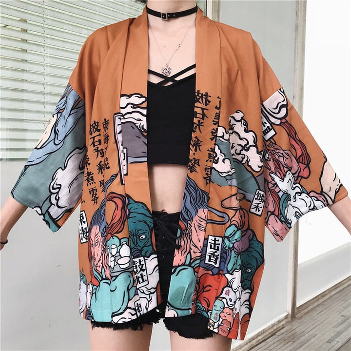 Levoire | Manteau Traditionnel Imprimé Carpe Vague