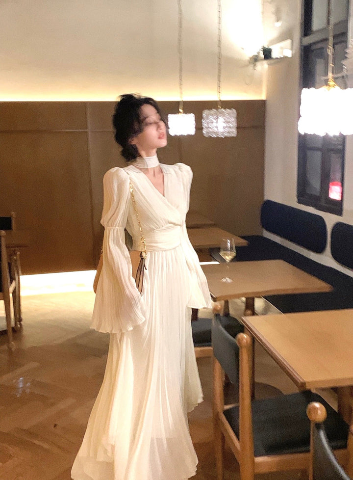 Levoire | Robe Maxi Plissée Vintage Sans Manches