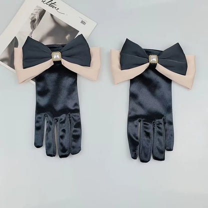 Levoire | Gants En Satin Noir Vintage Hepburn Pour Un Style Classique Noir D Taille unique
