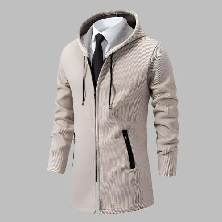 Levoire | Sweat À Capuche Pour Hommes Plus Long Et Plus Robuste Avec Fermeture Éclair Beige