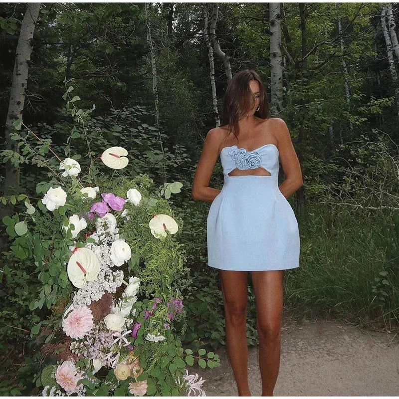 Levoire | Robe Mini À Trous En Fleurs 3D