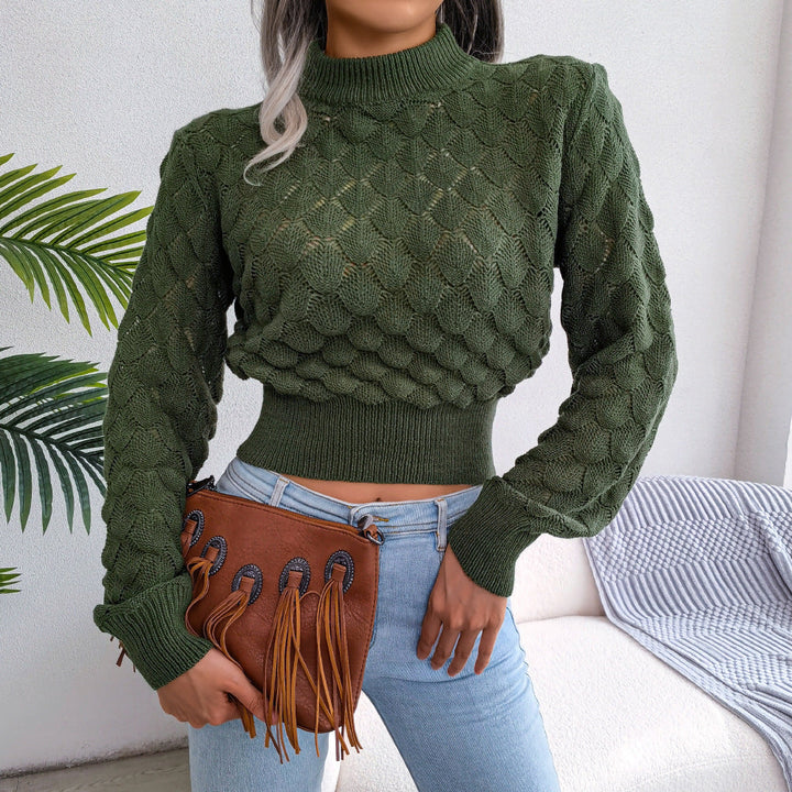 Levoire | Pull Vert Court Tricoté Pour Femmes Vert armée