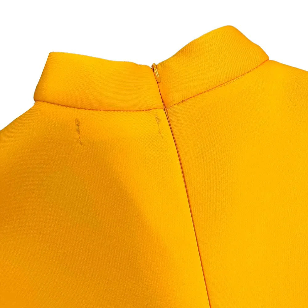 Levoire | Col Côté Bouffant Manches Courtes Robes Longues