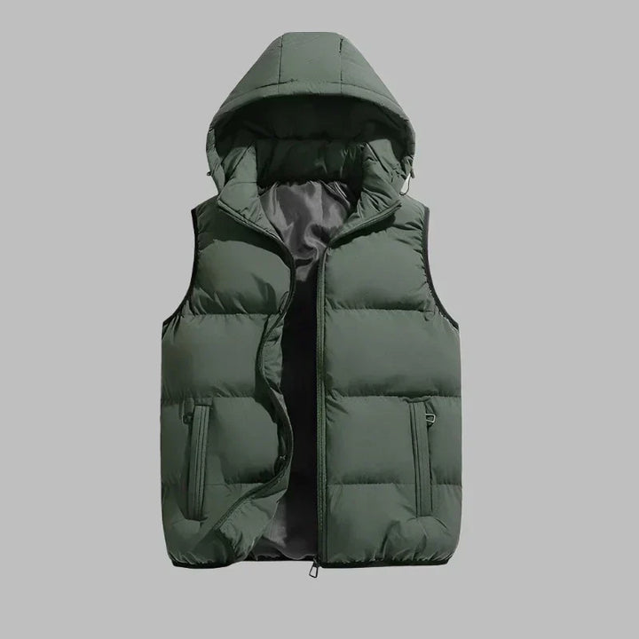 Levoire | Veste Intermédiaire Rembourrée Avec Capuche Amovible Pour Hommes Vert militaire
