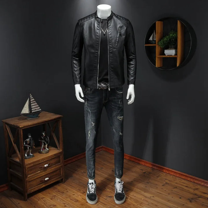 Levoire | Veste En Cuir Courte Élégante Pour Homme