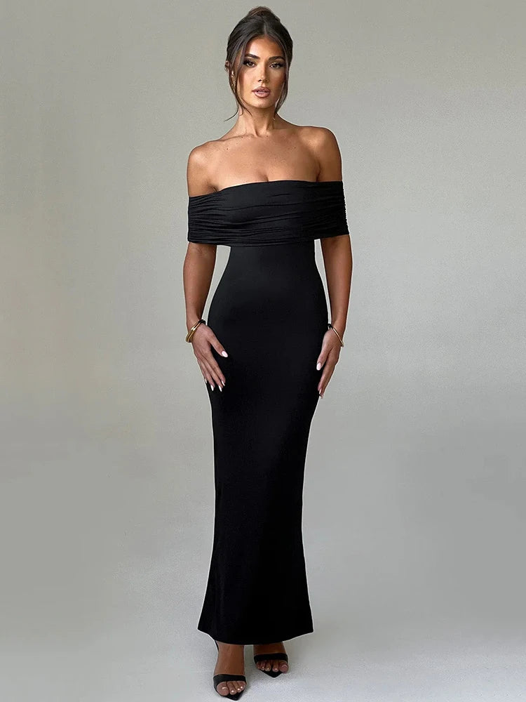 Levoire | Off-Shoulder Épaules Nues Sans Manches Maxi Robes