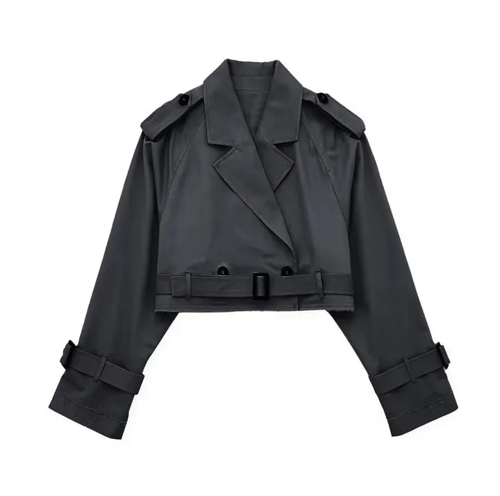 Levoire | Trench-Coat Élégant Avec Bretelles Gris foncé