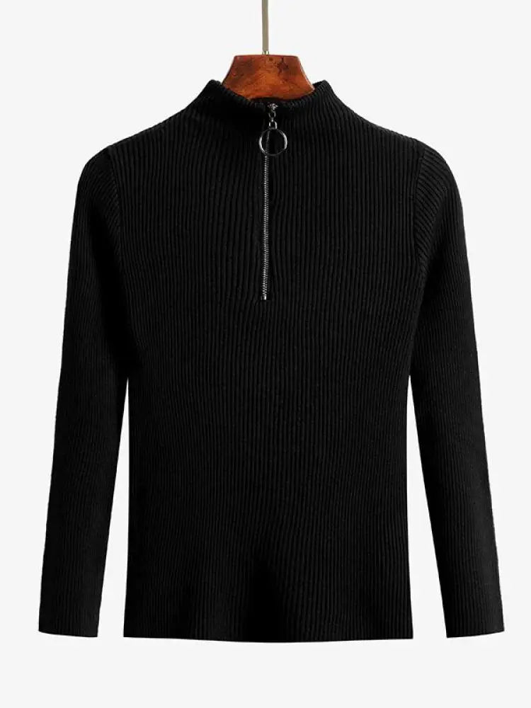 Levoire | Pull Vintage Femme Avec Zip Noir Taille Unique