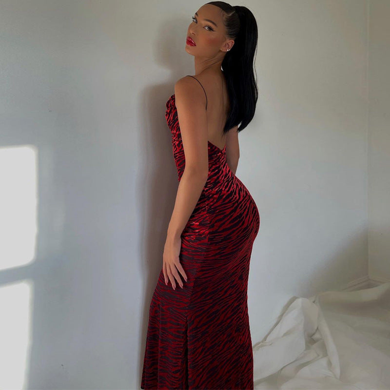 Levoire | Robe Maxi En Maille Zebra