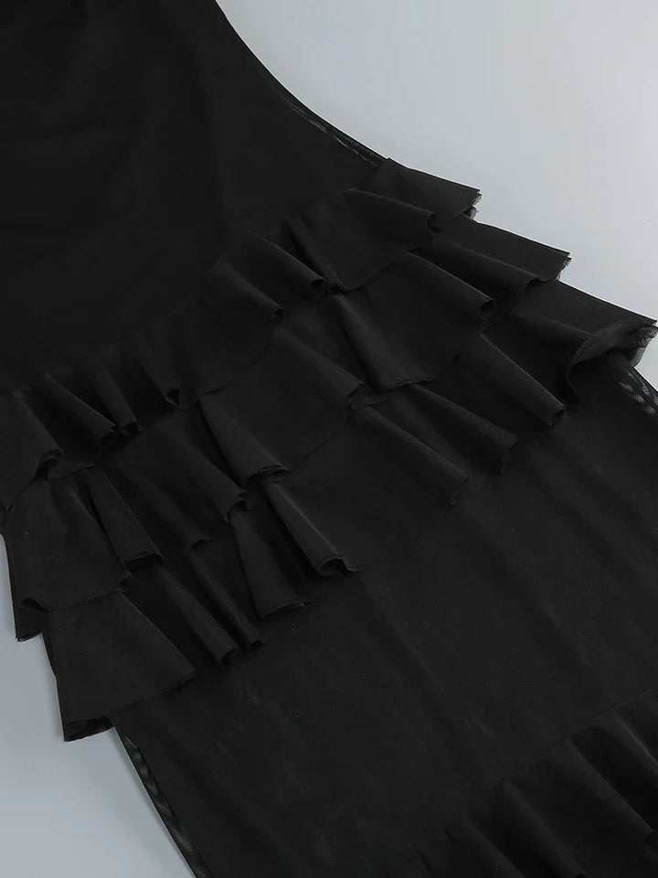 Levoire | Robe Longue Sexy Sans Bretelles Rü Schenschichtungen Patchwork