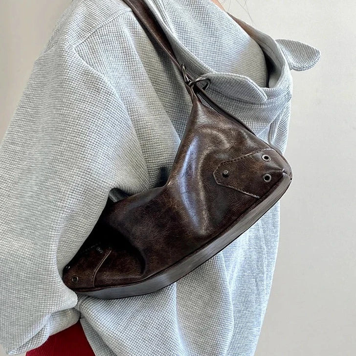 Levoire | Sac En Cuir Rétro Y2K Marron