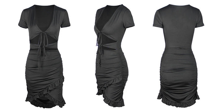 Levoire | Dyp V-Mini Robe Sans Manches Ceinture Ajustable