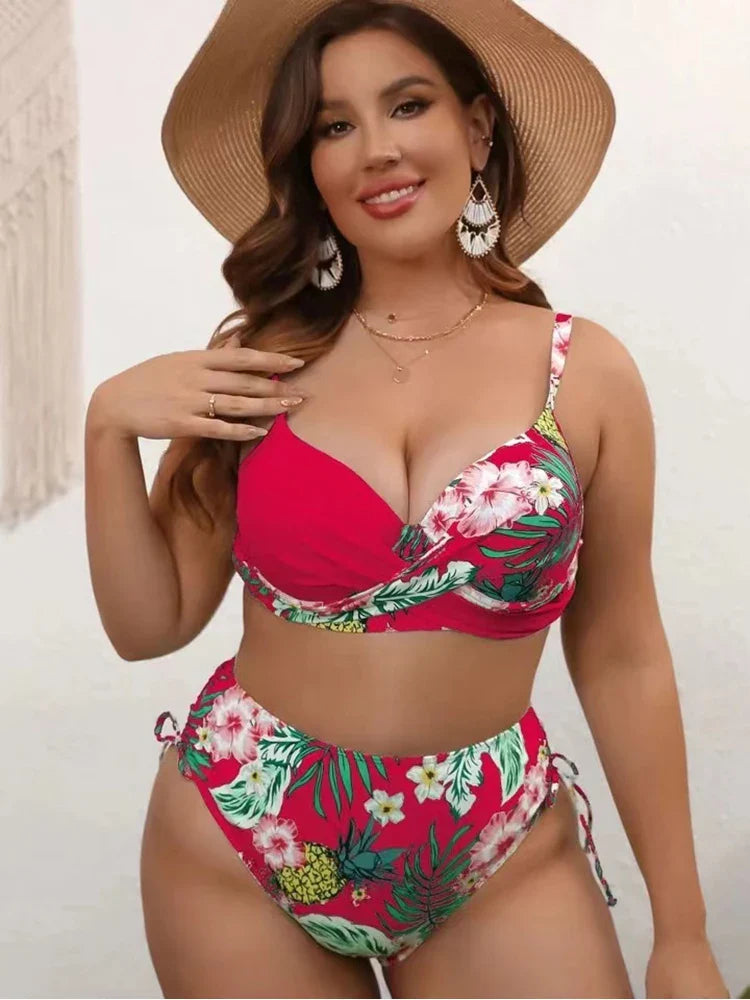 Levoire | Maillots De Bain Grande Taille Fleuris Rouge