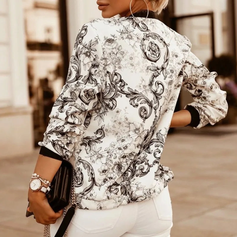 Levoire | Veste Élégante À Imprimé Floral À Manches Longues