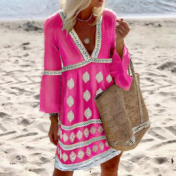 Levoire | Robe Confortable Avec Décolleté En V Rosa