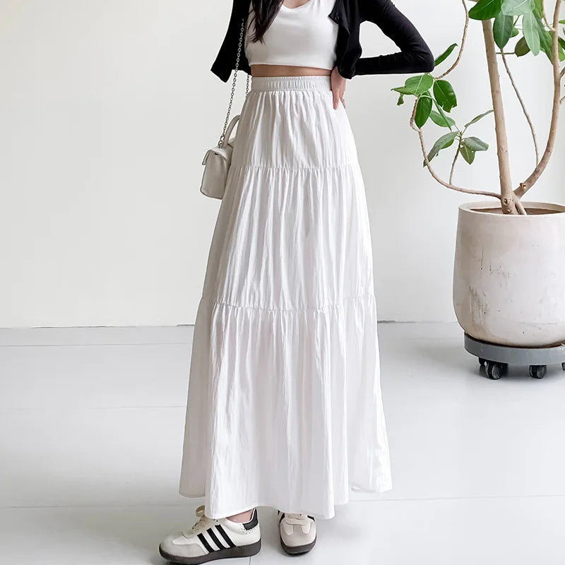 Levoire | Jupe Maxi À Design À Étages Blanc
