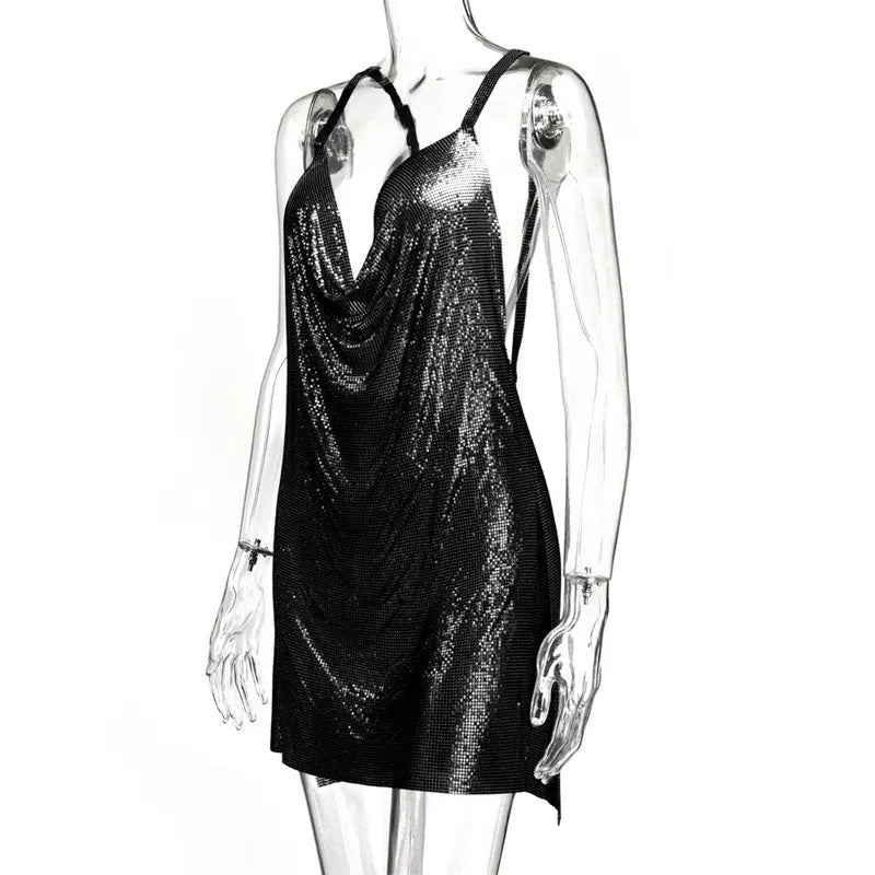 Levoire | Chaîne Métallique Halterneck Mini Robe Sans Métal