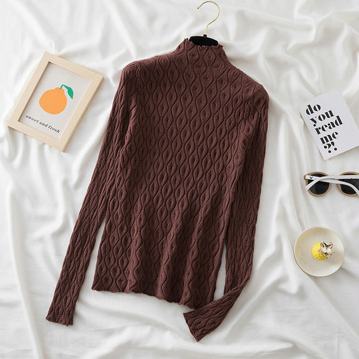 Levoire | Pull En Maille À Col Roulé Élégant brun foncé Une taille