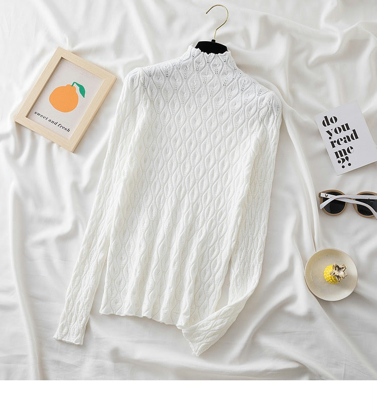 Levoire | Pull En Maille À Col Roulé Élégant Blanc Une taille