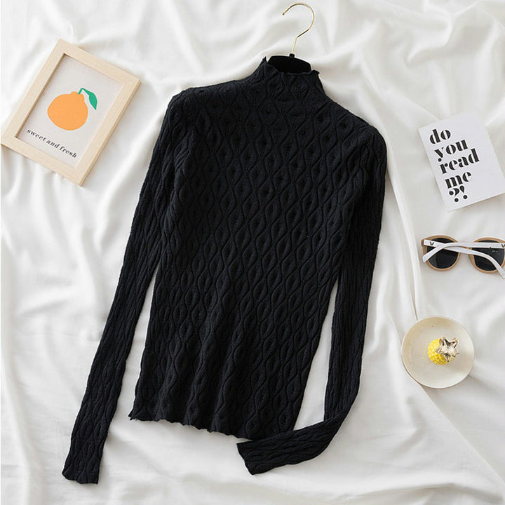Levoire | Pull En Maille À Col Roulé Élégant Noir Une taille