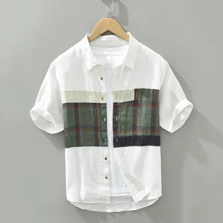 Levoire | Chemise En Lin Respirant Style Decontracte Hommes Blanc