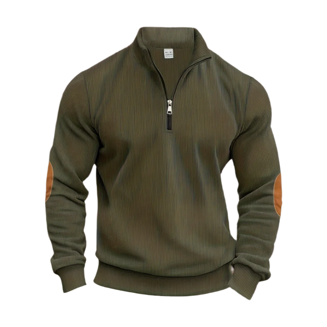 Levoire | Pull zippé mi-long à manches longues loose Vert