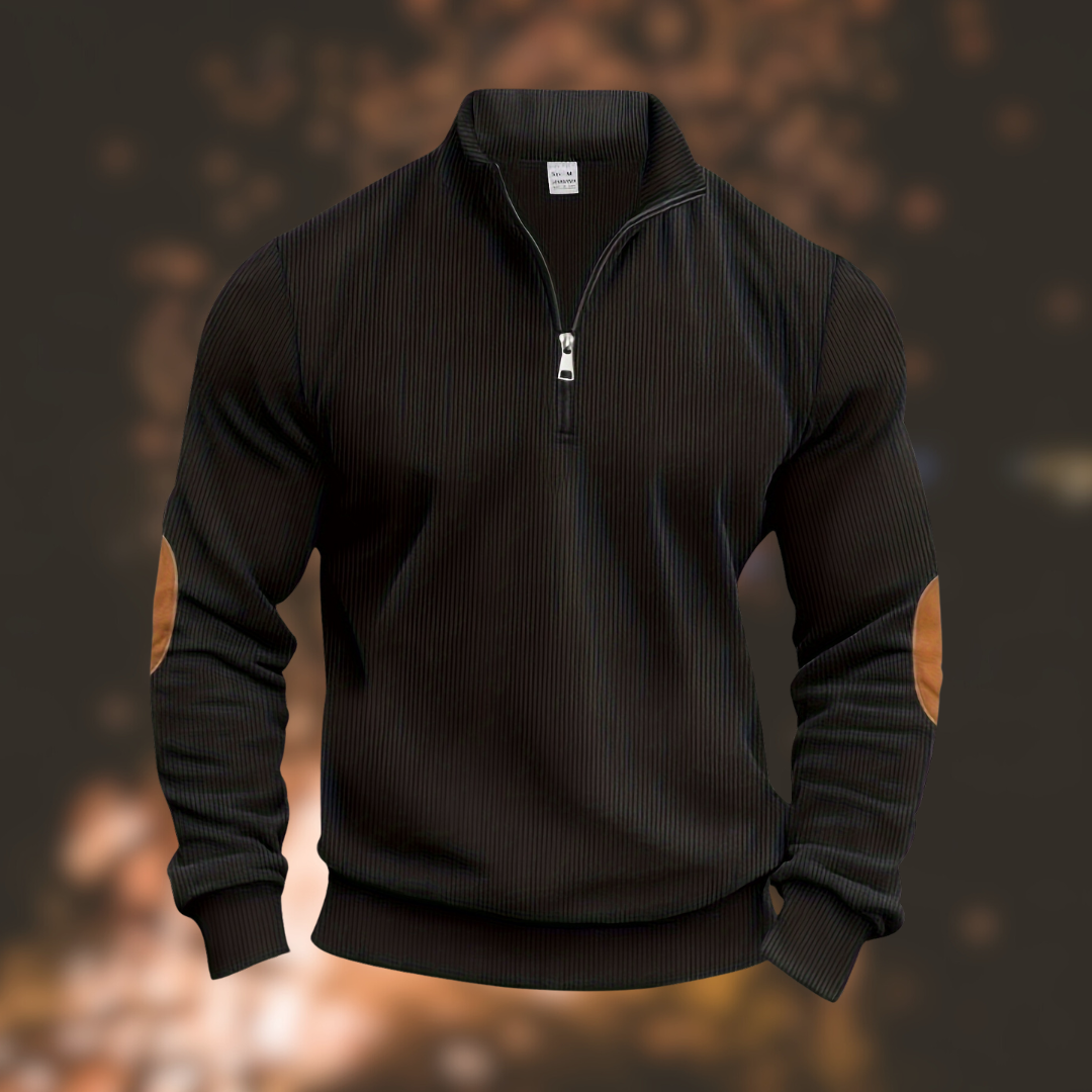 Levoire | Pull zippé mi-long à manches longues loose Noir