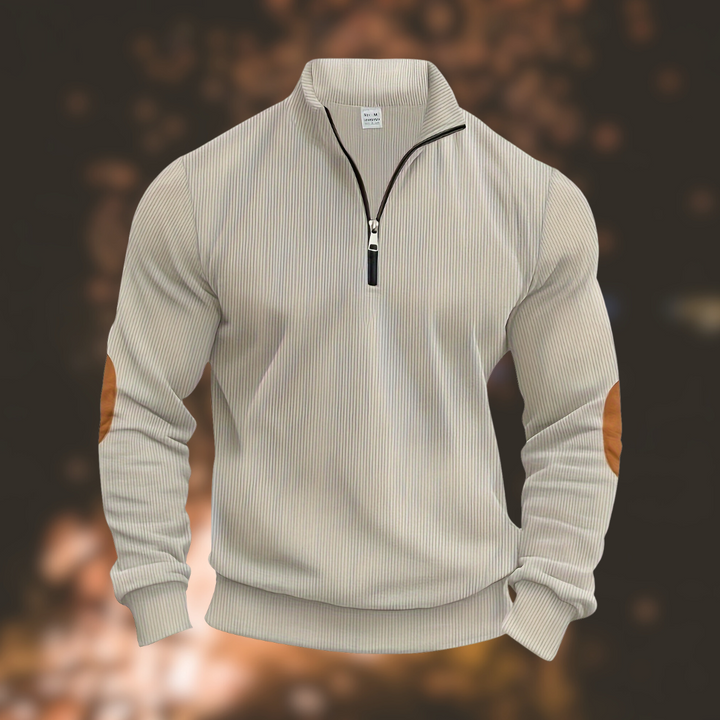 Levoire | Pull zippé mi-long à manches longues loose Beige
