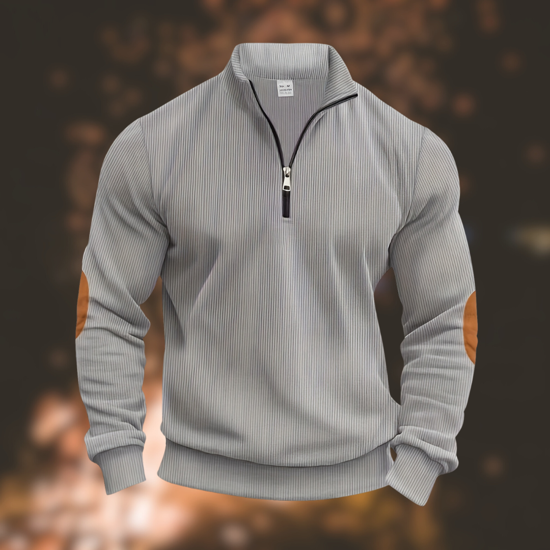 Levoire | Pull zippé mi-long à manches longues loose Gris