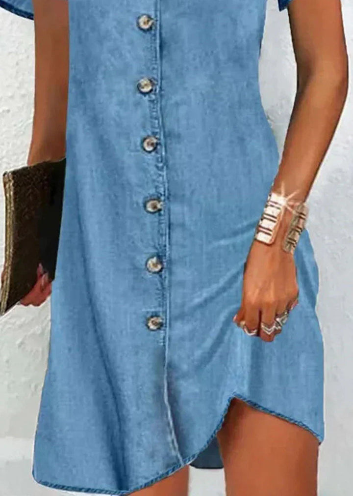 Levoire | Femme Robe à col en V et à manches courtes - Mini