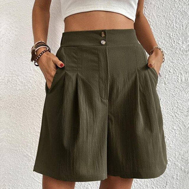 Levoire | Shorts Taille Haute Pour Femmes Sofia Vert olive