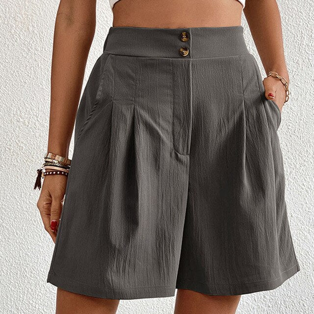 Levoire | Shorts Taille Haute Pour Femmes Sofia Gris foncé