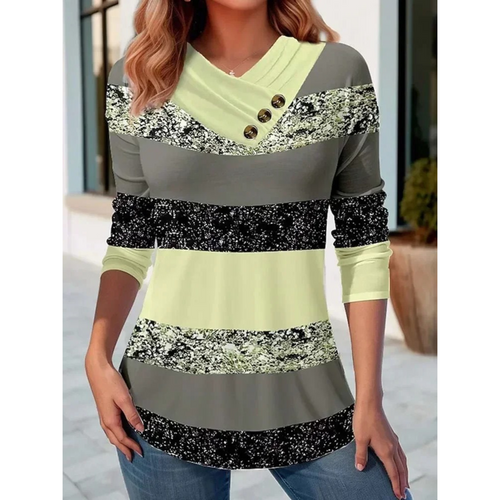 Levoire | Doublé Brillant Avec Bouton Chemise Femme À Manches Longues